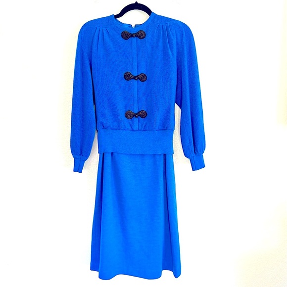 Ciao Vintage Wool Dress Royal Blue Sz 12 - Picture 2 of 8